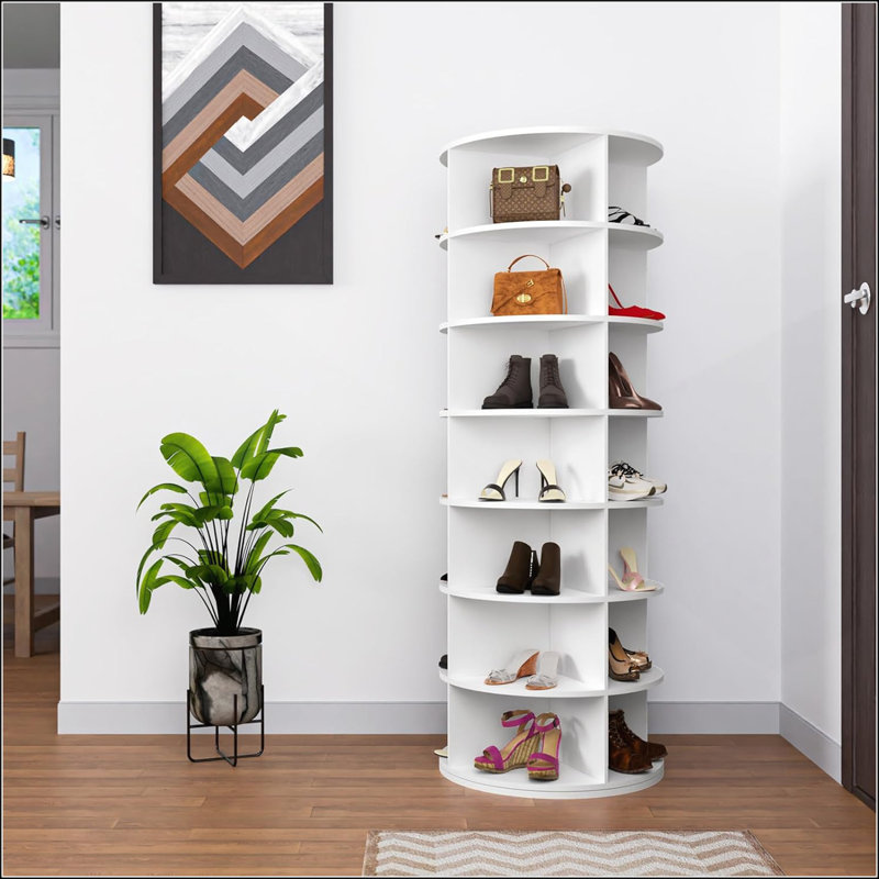 Étagère à chaussures rotative à 7 niveaux avec carrousel à 360 degrés