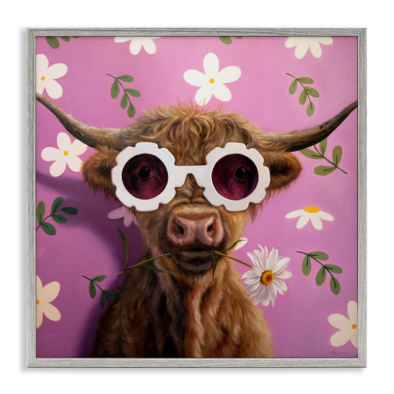 Giclée encadrée «Fresh as a daisy», par Lucia Heffernan, Giclée de ferme grise encadrée, H 24 po x l 24 po