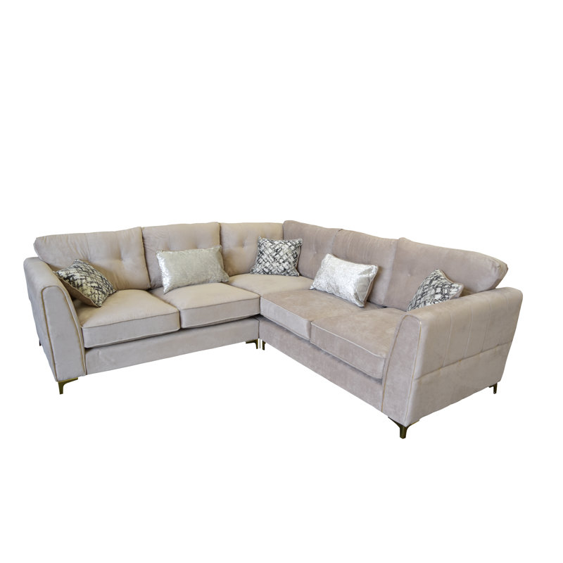 Sara Corner Sofa, Gold, Beige