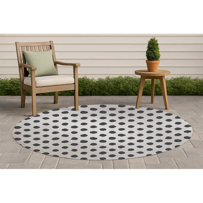 Tapis d'extérieur à gros pois antidérapant, Rond 5 pi