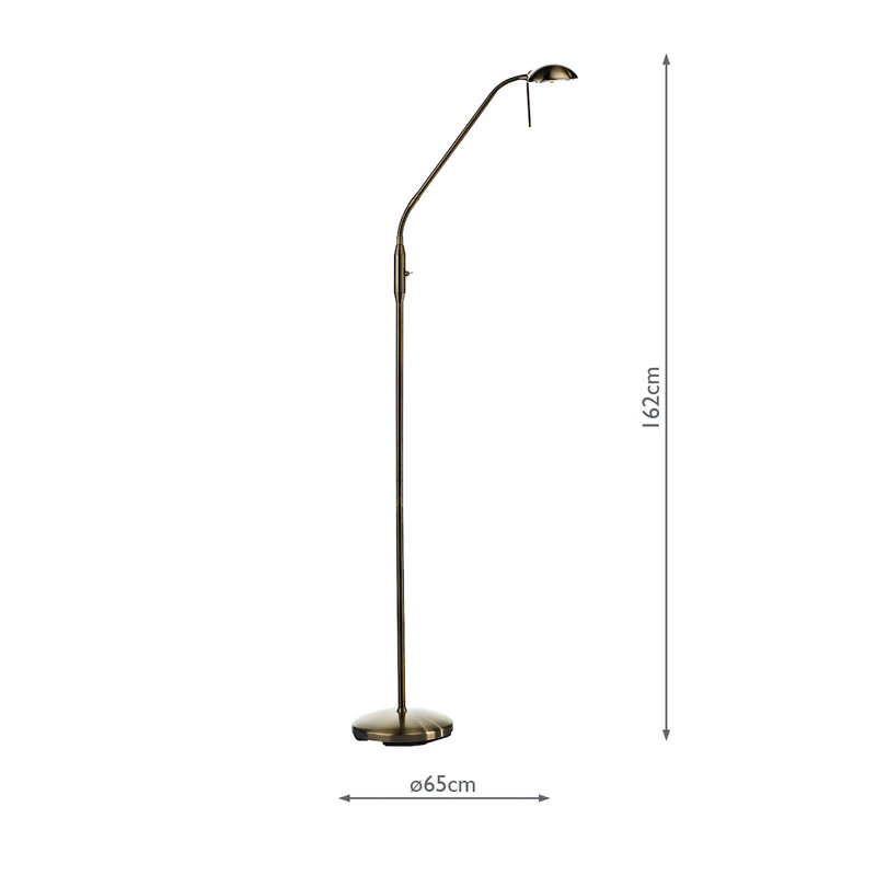 Lummus 162cm Task Floor Lamp Set, Antique Brass