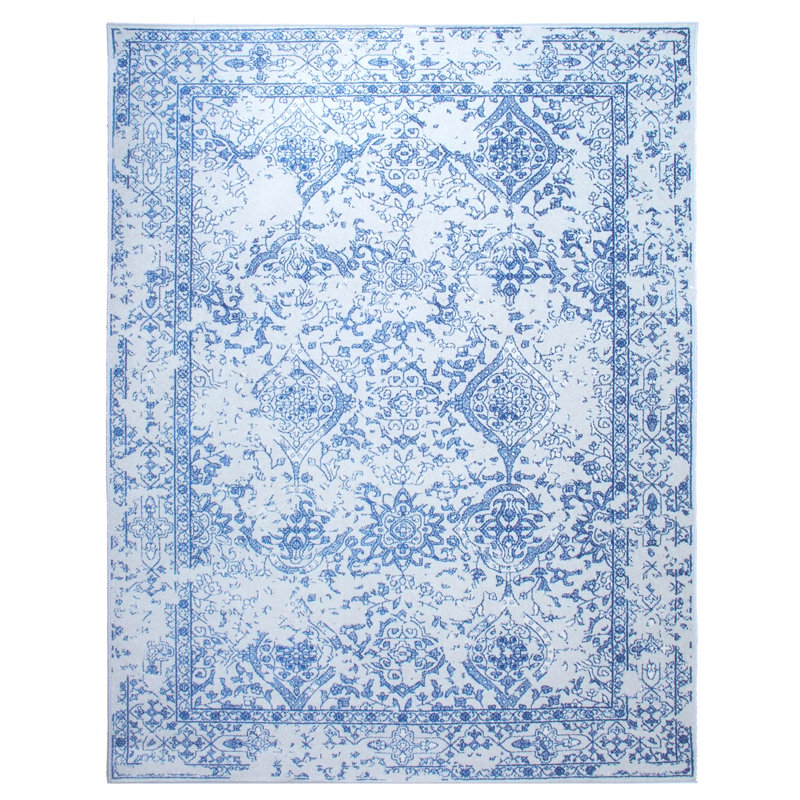 4X6 Modern Broken Design Machine Washable Area Rug with Built-in Padding and Non-Slip Backing, Rectangle 6' x 9'
