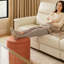 Repose-pieds rond avec rangement en lin 16 po-1807449036