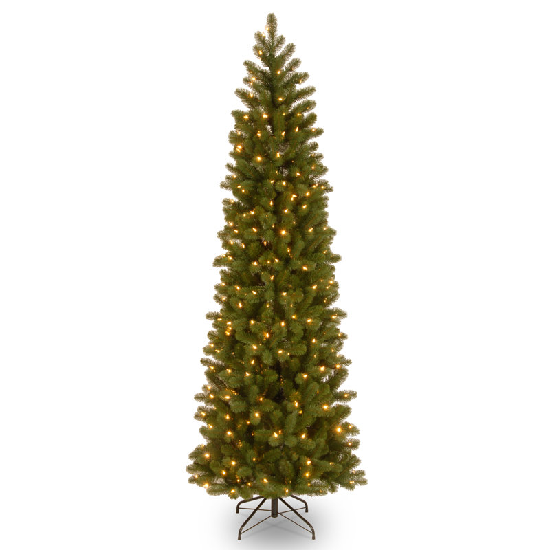 Downswept DouglasFir Pencil Slim Tree with Dual Color LED Lights, 7.5' H