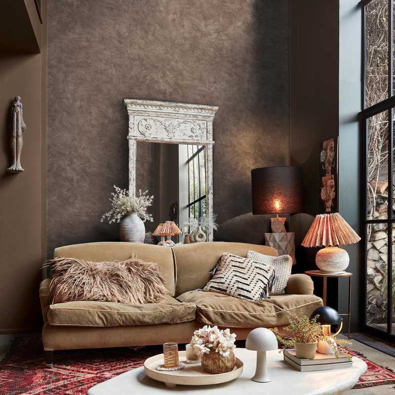 Abigail Ahern Urbanite Tadelakt 10m x 52cm Textured Matte Wallpaper Roll, Brown