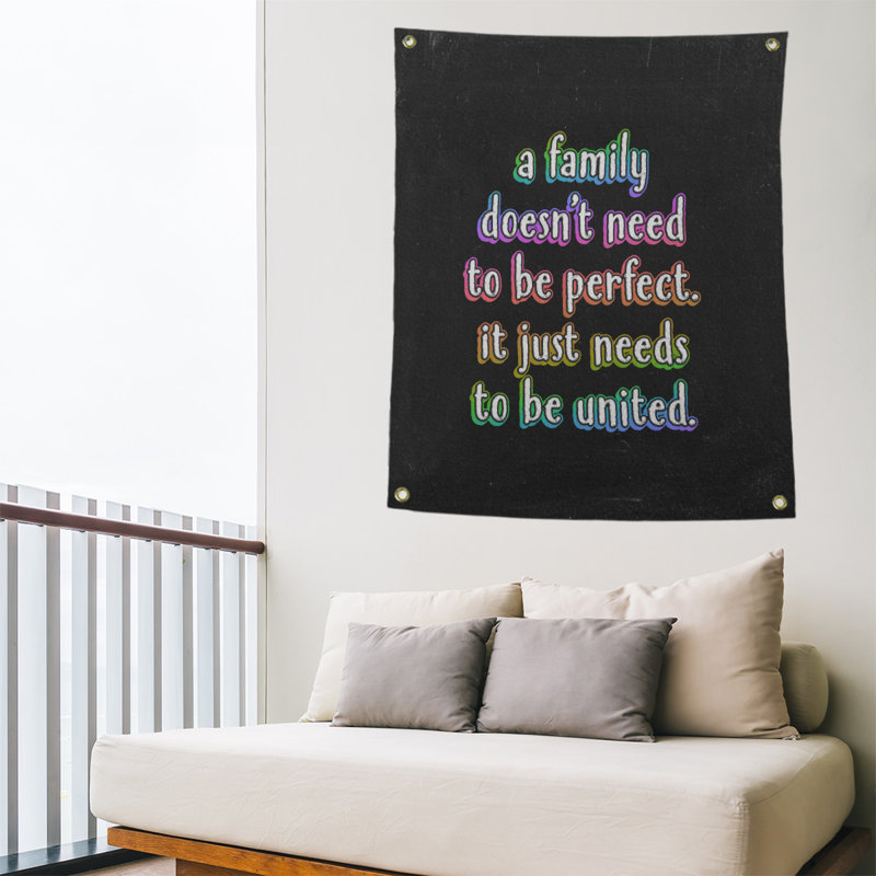 Tapisserie tableau noir en polyester famille love quot, H 36 po x l 26 po
