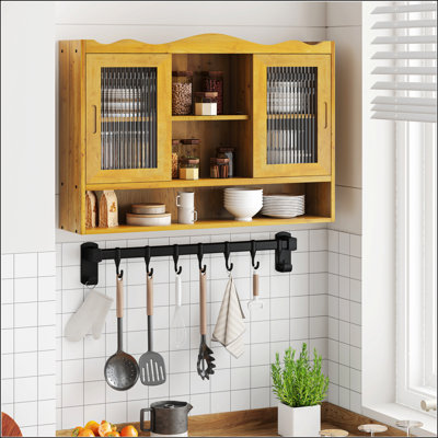 Retro 2 Door Sliding Cabinet With Three Layers Of Storage, For Bathrooms, Kitchens, And Dining Rooms