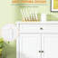 Armoire de cuisine - blanc moderne avec 2 tiroirs et tablettes réglables pour un rangement efficace
