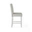 Ensemble de chaises de salle à manger à hauteur de comptoir 2 pièces en bois massif blanc antique avec dossier capitonné et rembourré.
