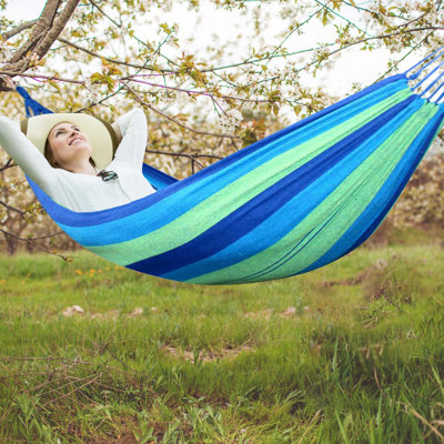 Garden Hammocks Comfortable Fabric With Tree Straps For Hanging Sturdy Up To 660lbs Portable Travel Bag Camping Outdoor