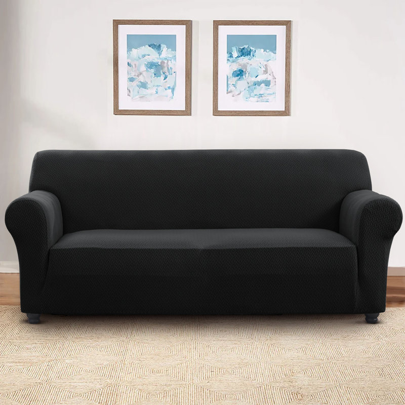 High Quality Stretchable Spandex Sofa Cover , Black, 3 Seater