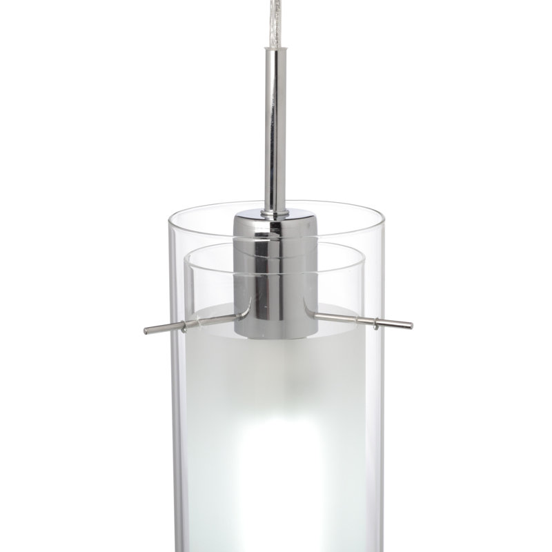 Luminaire suspendu cylindrique à 1 lumière Timberwyck, Chrome poli