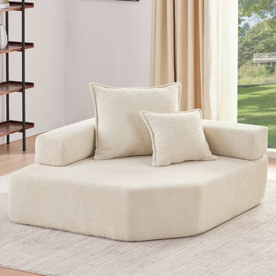 Structure d'angle pour canapé modulaire surdimensionné en U surdimensionné, canapé de plancher Boucle de luxe, canapé convertible compressé, canapé spacieux rempli de mousse pour le salon, 2 couleurs