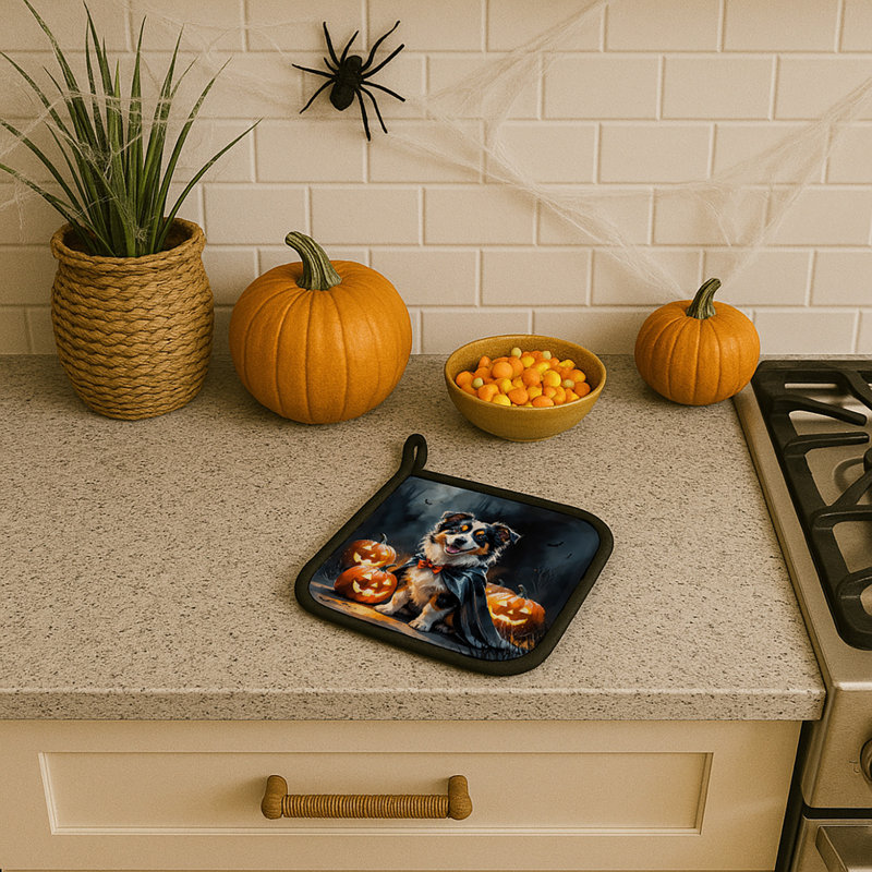 Paire de porte-pots Sheltie Puppy Halloween