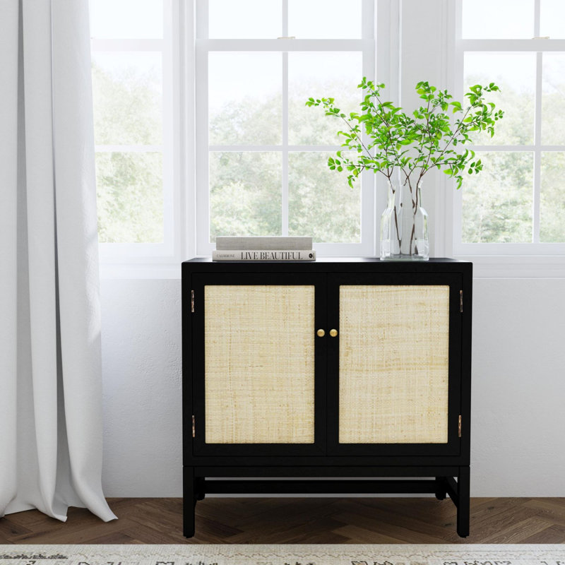 Armoire d'appoint à 2 portes de 29,5 po de hauteur Pepperdine, Noir