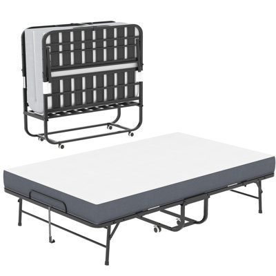 Lit extra large de 75 po x 46 po avec mousse à mémoire de forme de 5 po, capacité de 450 lb, assemblage rapide pour le camping