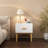 Modern  Nightstand With Drawer And Wood Legs, Minimalist Bedside Table With Handle For Bedroom, Living Room, Apartment