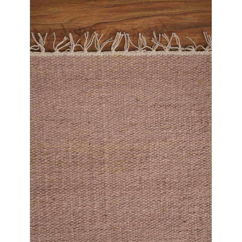 Alithea Hand Woven Flat Weave Kilim Wool Eco-Friendly Area Rugs - Light Brown Color, Plain Solid Design, Low Pile Handmade Area Rugs for Living Room, Bed Room