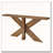 Farmhouse Console Table with Geometric Wooden Base Design