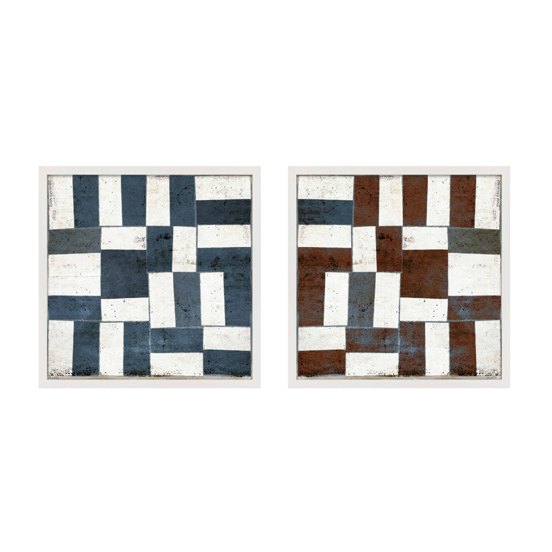 Patchwork 5 et 6, ensemble de 2 par Marco Marella pour Studio M - Art mural encadré