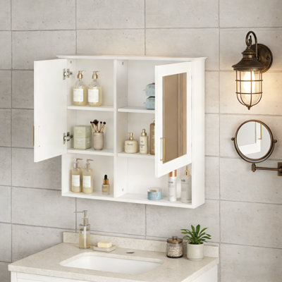 Wall Mounted Medicine Cabinet with Adjustable Shelves