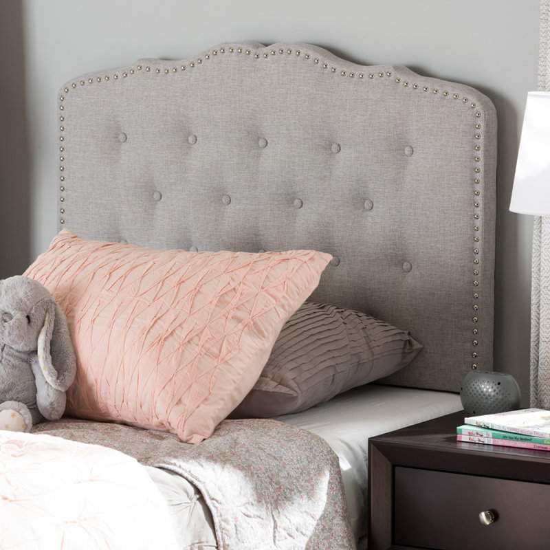 Ashlin Modern And Contemporary Grey/Beige Fabric Headboard, Greyish Beige, Full