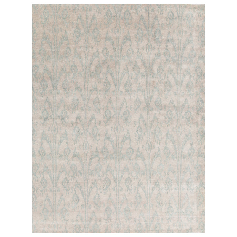 Tapis bleu clair noué à la main de haute qualité