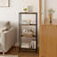 Shelf, Recess Shelf With 4 Levels, Kitchen Shelf, Spice Rack, Standing Shelf, Ladder Shelf, Narrow For Kitchen, Living Room, Wood Material Metal, White Light Oak, 50 X 78 X 20 Cm-1475889540-1475889543