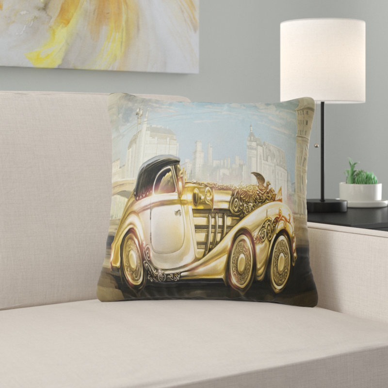  Coussin abstrait, 18 po x 18 po, Coussin décoratif