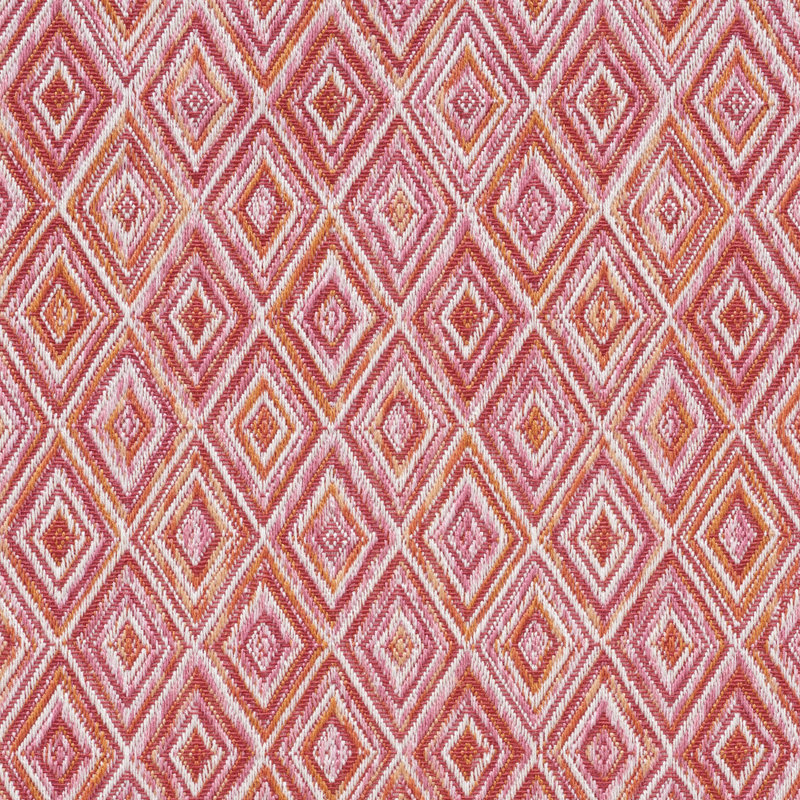 Diamond Strie Indoor/Outdoor Fabric, Pink/Orange