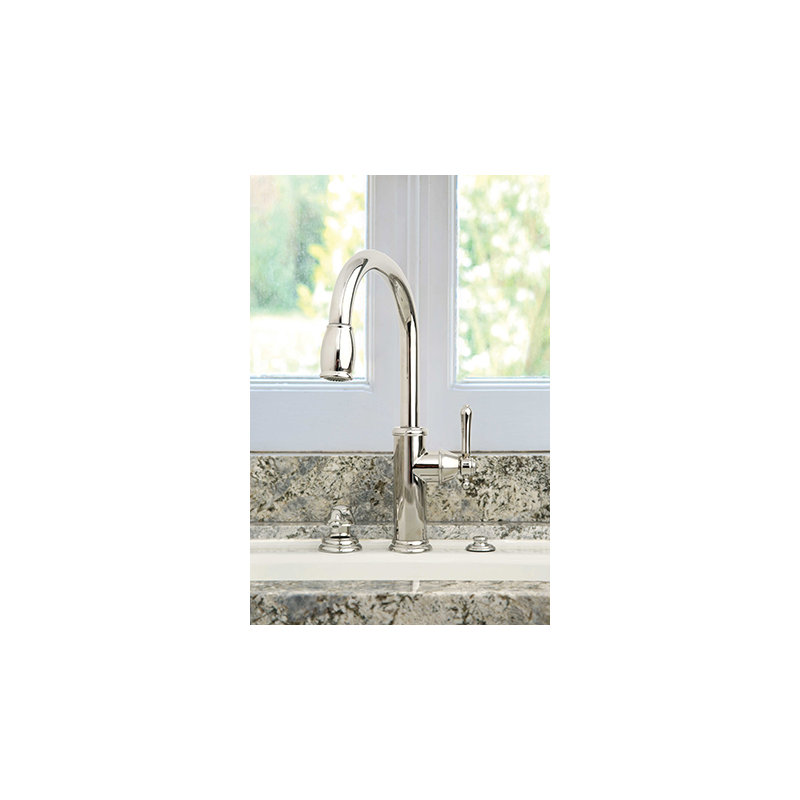 Chesterfield Pull Down Single Handle Kitchen Faucet, Polished Chrome
