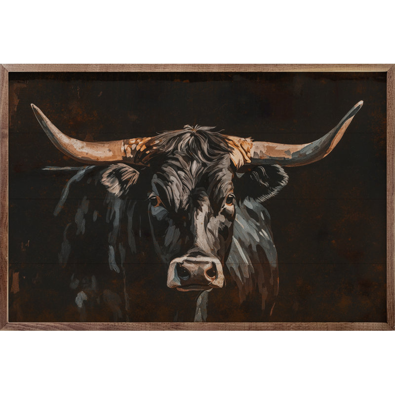 Longhorn noir, H 24 po x l 36 po