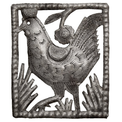 Décoration murale rectangulaire coq