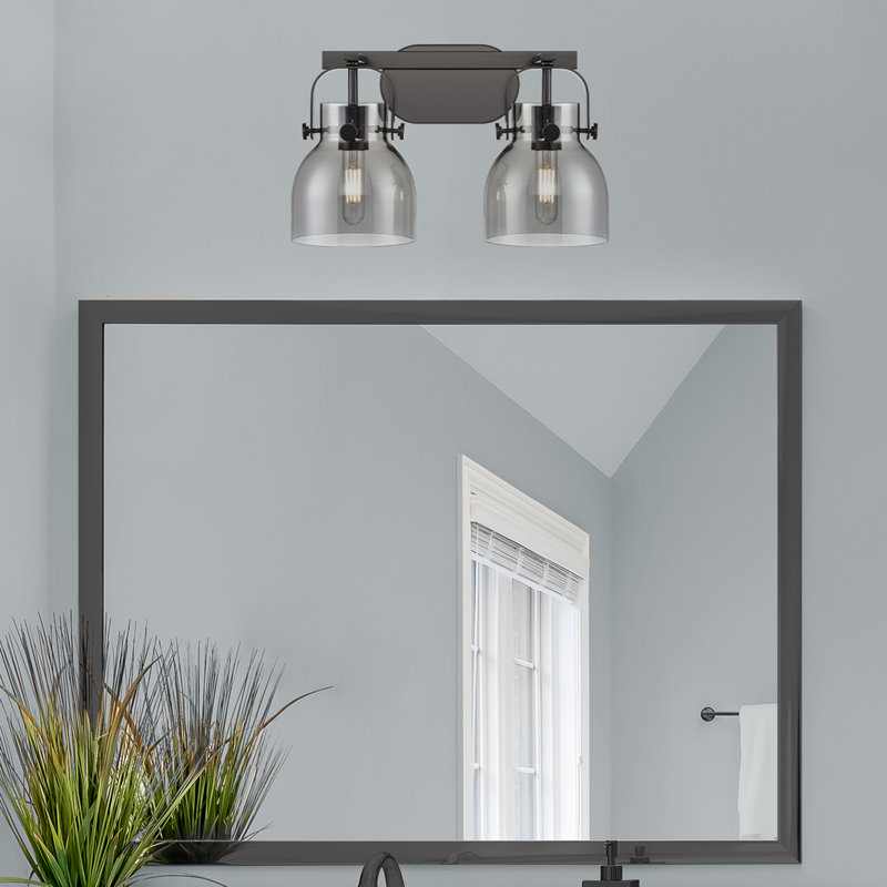 Éclairage pour meuble-lavabo mural 6 po Skycrest, Fumée, Noir mat, Deux lumières