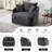 46" Oversized Swivel Chair Upholstered Deep Seat Accent Chair With 2 Pillows Suitable For Living Room, Bedroom, Lounge, Office-1971758219
