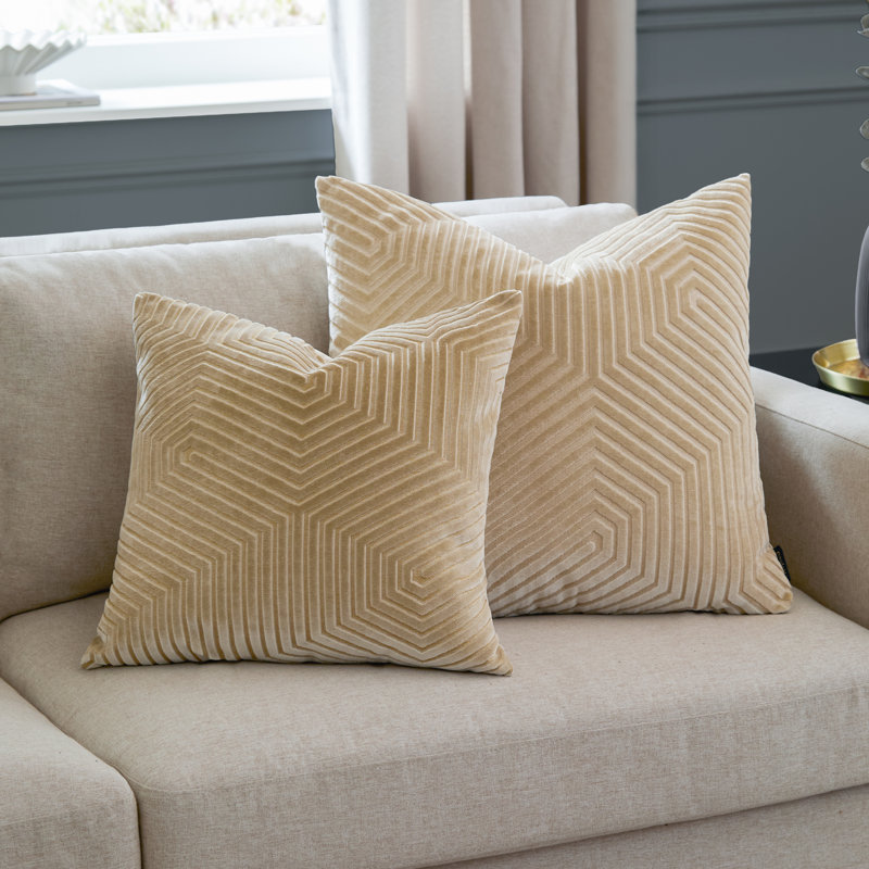 Geometric Square Cushion, Ivory, Pillow Cover Only - No Insert