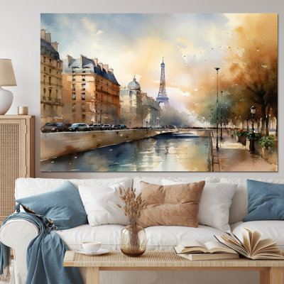 Beautiful Pastel Paris Scenery - Paris Canvas Wall Art