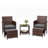 5 Pieces Outdoor Wicker Patio Conversation Set With Cushions And Ottoman-855094286