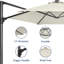 Parasol de patio suspendu en porte-à-faux décalé rotatif 10 pi 10 pi - Ivoire-1724913150