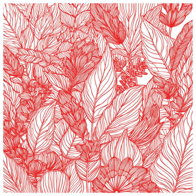 Floral Line Art Illustration Comforter