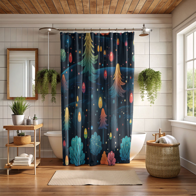 Magic Woods - Rideau de douche Premium, H 74 po x l 71 po