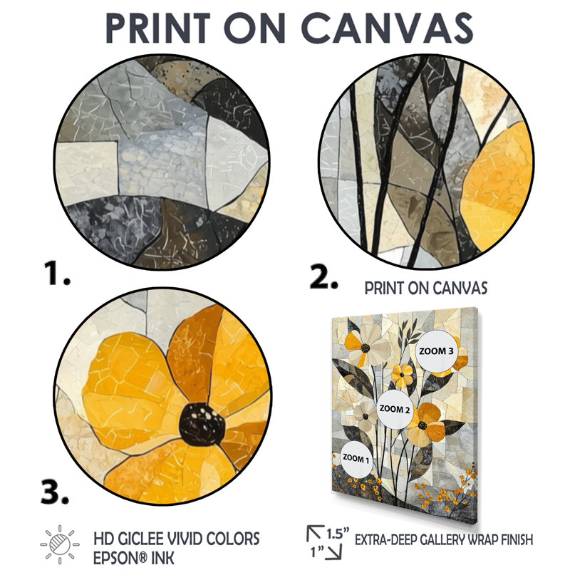 Garretson - Abstract Canvas Art Print, H 20 po x l 12 po, Reproduction encadrée d'une seule photo, Argent argent