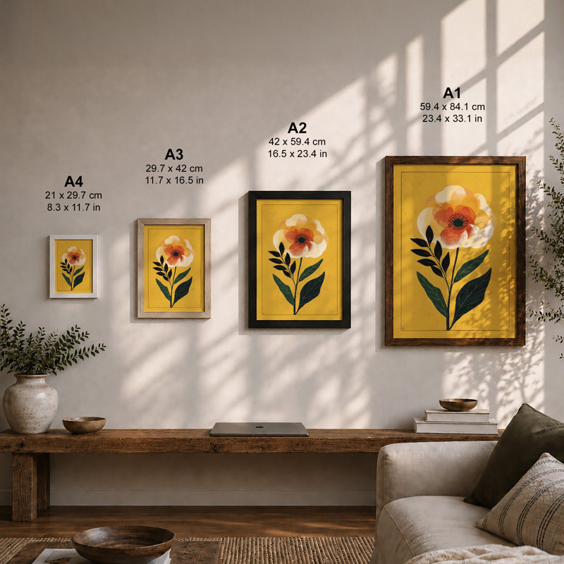 Centered Bloom Botanical - Print, Unframed, A2 - 59.4 x 42.0 cm