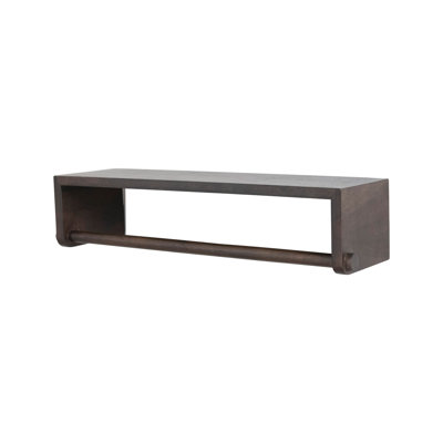 Mango Wood Wall Shelf with Rod