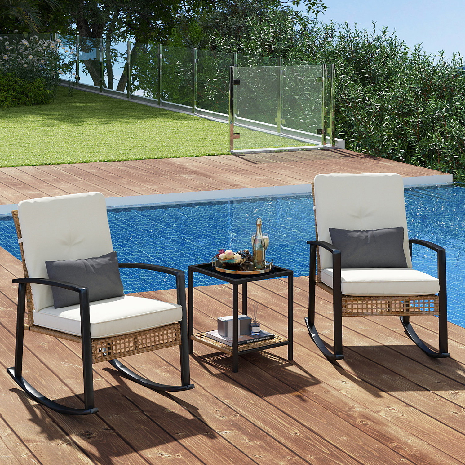 Bay Isle Home™ 3 Pieces Rocking Bistro Set & Reviews Wayfair