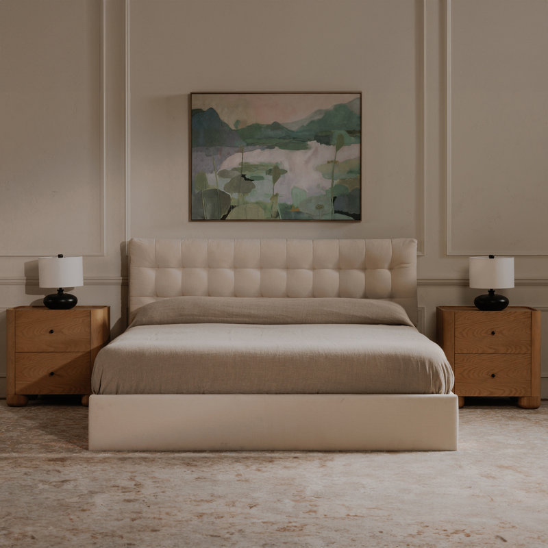 Sebastion Storage Bed, Queen, Cream