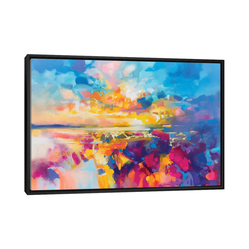 «Acoustique couleur I» par Scott Naismith - reproduction d'art, H 40 po x l 60 po x 1,5 po, Toile avec cadre noir