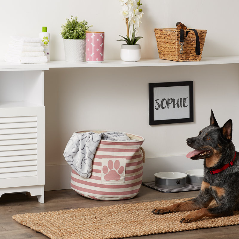 Bac en tissu pour animaux de compagnie, H 12 po x l 15 po x P 15 po, Rose