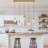 60-Watt 5 Light Brushed Gold Cluster Pendant Light for Kitchen Island with Clear Glass Shade and 10"-55" Height-117567415