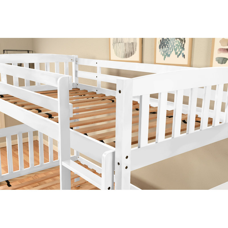 Thomson Bunk Bed, Mattresses Not Included, White, Twin Over Twin
